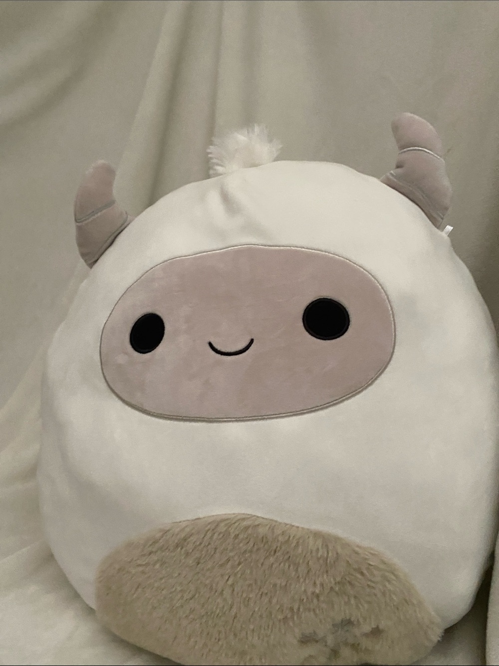 Squishmallows Cream & Light Pink Yeti Plush Pillow